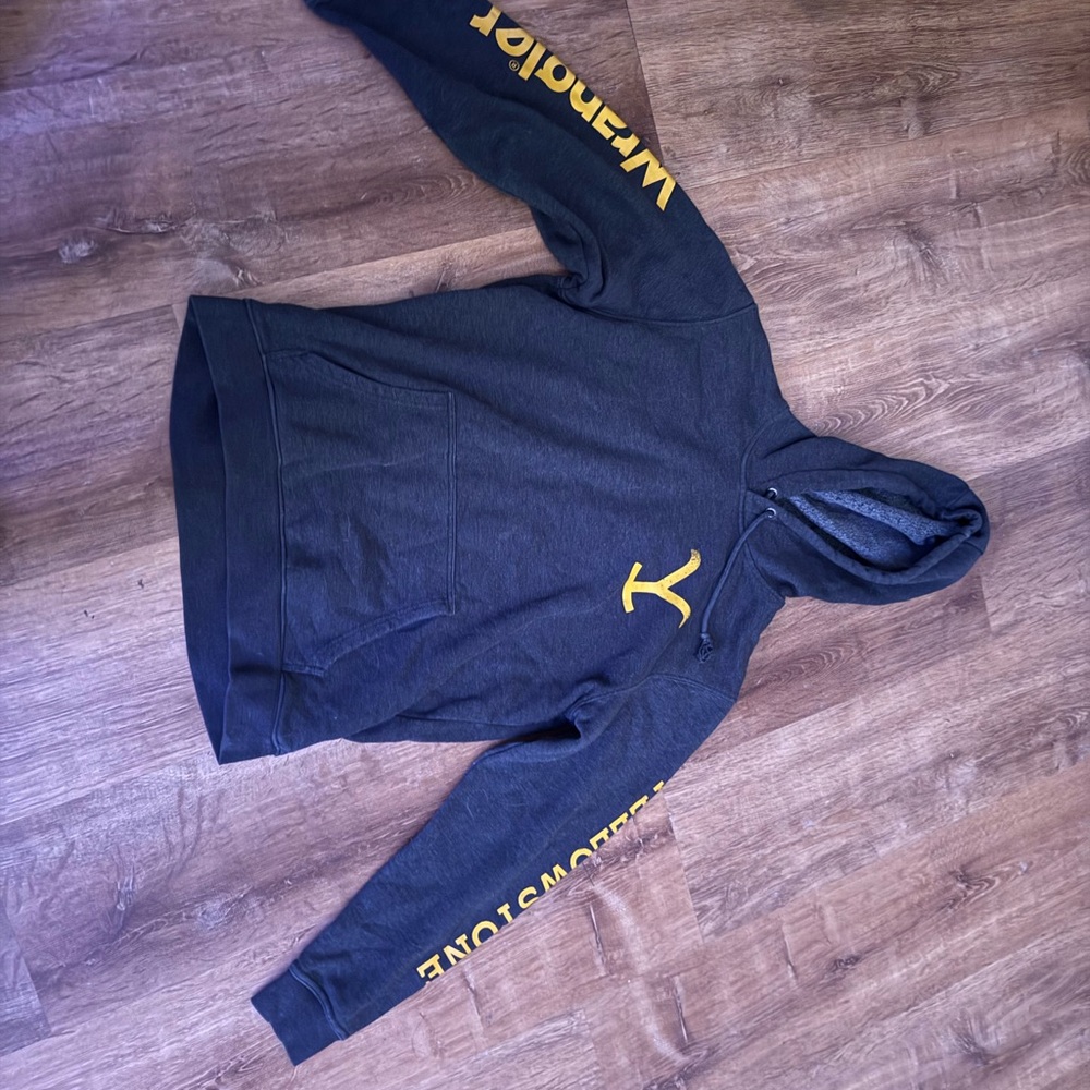Yellowstone Gray Hoodie with Yellow Accents